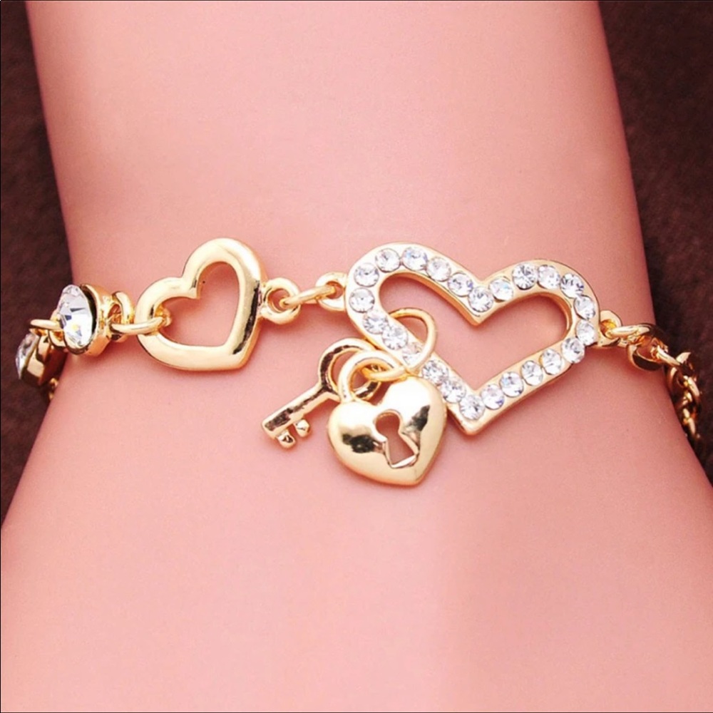 CZ crystal heart bracelet